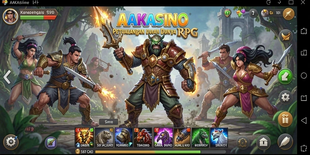 Screen shot menampilkan aksi seru dalam AAKASINO dengan pertempuran yang mendebarkan.