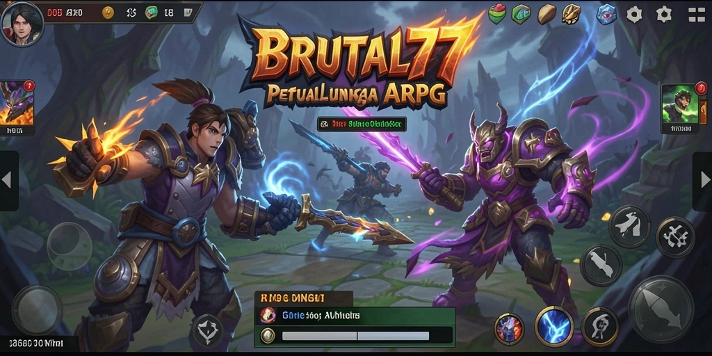 Gameplay seru BRUTAL77 dalam dunia ARPG yang mengasyikkan.