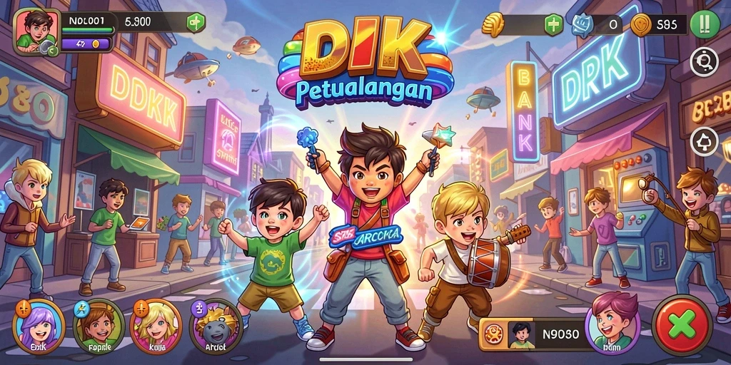 Tampilan menakjubkan dari gameplay DKK yang penuh aksi.