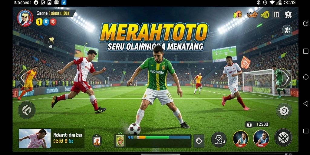 Screenshot MERAHTOTO menampilkan aksi seru dalam permainan olahraga.