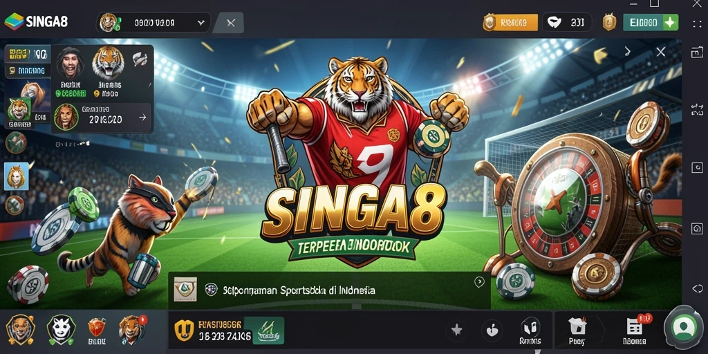Tampilan mandiri dari permainan Sportsbook SINGA8 dengan berbagai opsi taruhan.