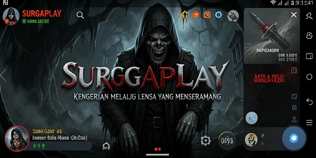 Screenshot utama SURGAPLAY menampilkan momen mencekam dalam atmosfer Horror.