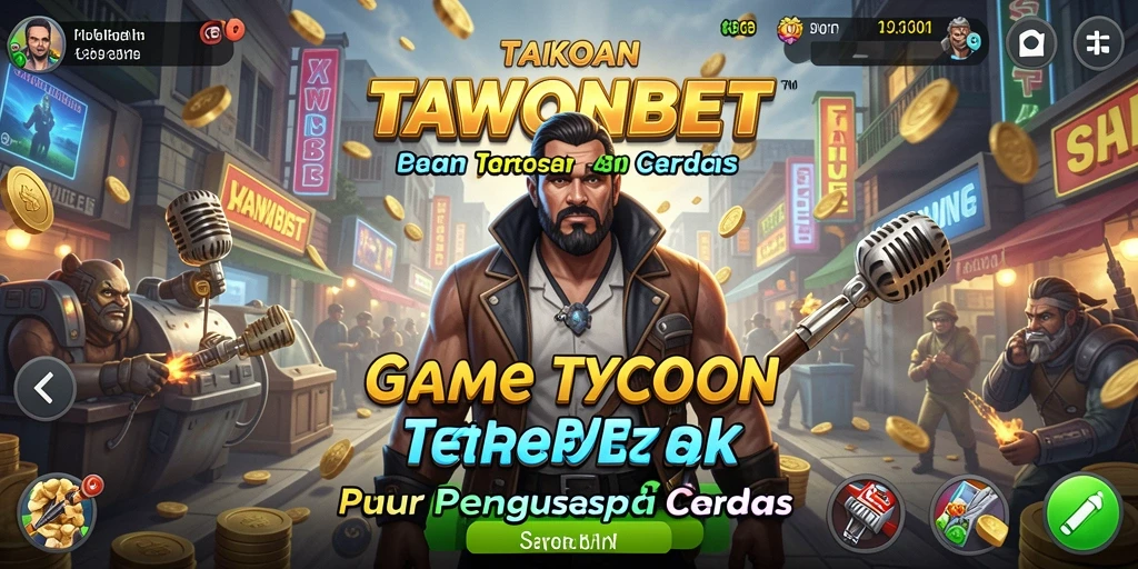 Gameplay Tycoon seru dari TAWONBET saat membangun bisnis.